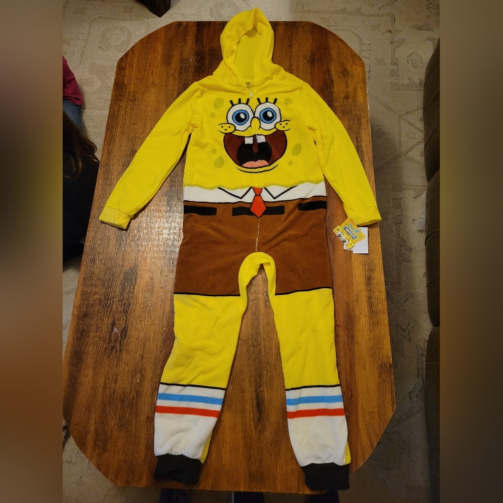 SpongeBob SquarePants Yellow Onesie Sleepwear Size Large 10/12